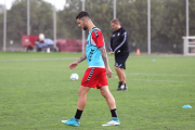 Tete Morente, durant l'entrenament d'aquest matí a Salou.