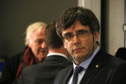 Imatgde de Carles Puigdemont a la Universitat de Copenhaguen.