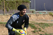 Roberto Santamaría, durant un entrenament d'aquesta temporada amb el CF Reus.