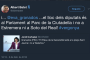 Piulada de resposta de Batet a la portaveu del PSC.