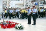 Agents dels Mossos d'Esquadra davant del punt on es va produir l'atemptat de Cambrils.