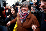 L'exdiputada de la CUP Mireia Boya a la seva arribada al Tribunal Suprem.