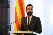 El president del Parlament, Roger Torrent, al despatx d'audiències.