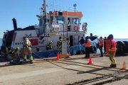 Imatge del simulacre realitzat aquest dimecres al port de Sant Carles de la Ràpita.