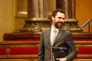 Roger Torrent, durant el ple d'investidura.