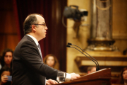 Jordi Turull pronunciant el discurs del debat d'investidura al Parlament.