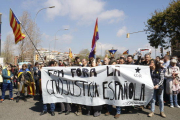 La pancarta que encapçalava la manifestació dels CDR.