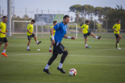 Stole Dimitrievski, durant el primer entrenament de pretemporada, que va tenir lloc aquest dilluns a Salou.