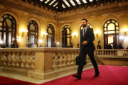 El president del Parlament, Roger Torrent, entrant al Parlament abans de la investidura de Quim Torra.