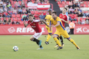 Tete Morente, durant el Nàstic-Alcorcón de la primera volta, on el seu equip va caure golejat.