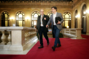 Sergi Sabrià arriba al Parlament.