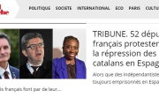 Captura de la tribuna a 'Le Journal du Dimanche' en què 52 diputats francesos reclamen la fi de la repressió contra els independentistes.