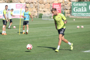 Abeledo, durant un entrenament amb el Gimnàstic de Tarragona a les instal·lacions de la Budellera.