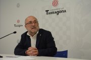 El regidor Francesc Roca en la roda de premsa de balanç de Tarragona Impulsa.