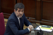 Imatge extreta de la senyal institucional del Suprem, de Jordi Sànchez declarant davant del tribunal.