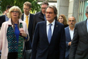 L'expresident Artur Mas i l'exconsellera d'Ensenyament, Irene Rigau, el 10 d'octubre de 2018 arribant al Tribunal de Comptes