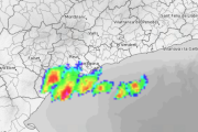 Imatge actual del radar del Servei Meteorològic de Catalunya fins les 14.30 hores.