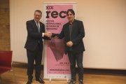 L'alcalde de Tarragona, Pau Ricomà, i del director del REC, Javier García Puerto, en la presentació del Festival REC 2019.