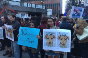 Imatge d'arxiu d'uns manifestants demanant justícia per la gossa Sota abatuda a Barcelona per la policia