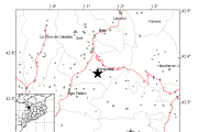 L'estrella marca l'epicentre del terratrèmol.