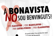 Imatge del cartell de la concentració de rebuig contra l'acte de Vox a Bonavista.