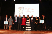 Fotografia de família de tots els guardonats, ahir, a la Tarraco Arena Plaça.