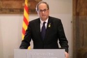 Quim Torra, durant la declaració institucional amb motiu del primer aniversari del 27 d'octubre.