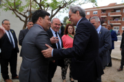 Pla americà del president de la Generalitat, Quim Torra, i el president de la FCAC, Ramon Sarroca.