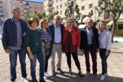 Ballesteros, rodejat dels seus candidats, ahir a Sant Pere i Sant Pau.