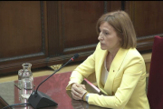 Pla genera de Carme Forcadell durant l'últim torn de paraula al Tribunal Suprem.