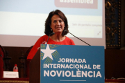 La presidenta de l'ANC, Elisenda Paluzie, en les jornades de no violència el 28 de setembre del 2019.