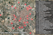 Mapa dels carrers on estan previstes les actuacions.