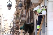 Càmeres de vigilància al carrer Apodaca, que van ser instal·lades el mes de juny del 2017.