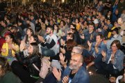 Manifestants durant la seguda a la plaça Imperial Tarraco en la concentració convocada per ANC i Òmnium Cultural. Foto del 15 d'octubre del 2019 (Horitzontal).