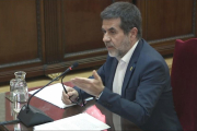 Pla general de Jordi Sànchez durant l'últim torn de paraula al Tribunal Suprem