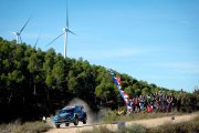 El pilot britànic, Elfyn Evans, de l'equip M-Sport Ford WRT, durant la primera jornada del Ral·li Catalunya-Costa Daurada