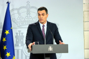 El presidente del gobierno español, Pedro Sánchez, durante la rueda de prensa posterior al consejo de ministros.