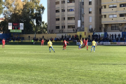 Un dels instants de la primera meitat del partit d'aquest matí