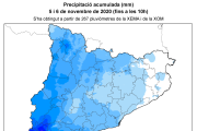 Dades de la precipitació acumulada a les Terres de l'Ebre