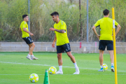 Joan Oriol va completar ahir el seu primer entrenament amb la samarreta del Nàstic.