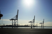 Imatge d'arxiu d'unes grues al Port de Tarragona.