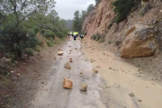 Imatge de l'estat de la Via Verda després del temporal.