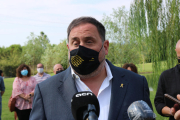 El president d'ERC, Oriol Junqueras, aquest dissabte 25 de juliol de 2020 a Santa Coloma de Farners