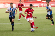 Javi Bonilla, durant el Nàstic-Espanyol B de dissabte al Nou Estadi.