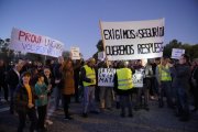 Imatge de la capçalera de la manifestació d'aquest dimarts 4 de febrer.