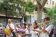 La mitja cobla La Patuleia en una actuació. Imatge de les xarxes socials del grup.