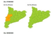 Evolució de les temperatures a les pròximes hores.