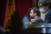 El president del Parlament, Roger Torrent, durant el ple.