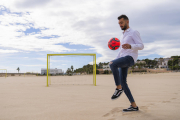 Llorenç Gómez a la platja de la Paella de Torredembarra.