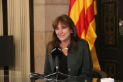 La presidenta del Parlamento, Laura Borràs, durante una entrevista con